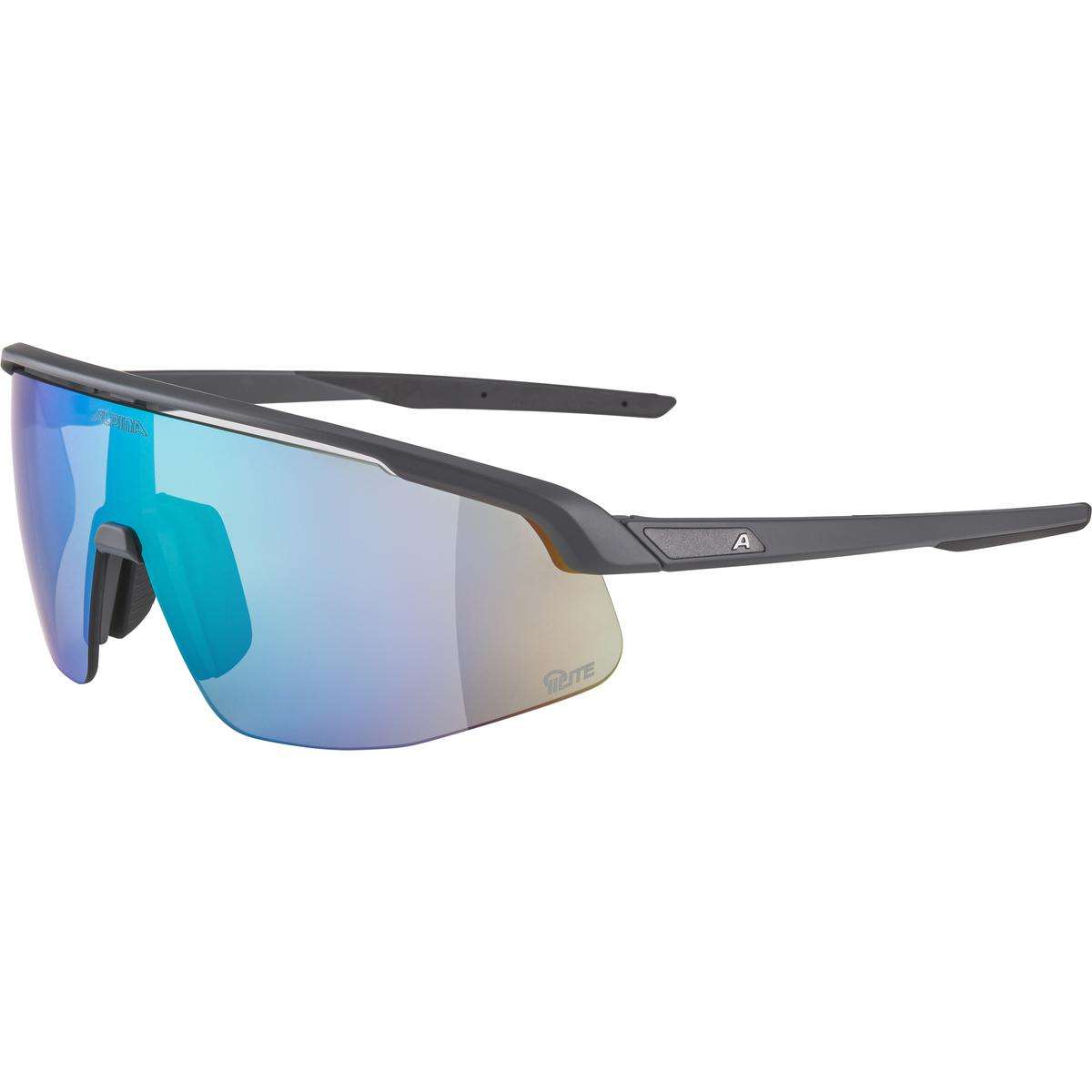 Lunettes De Soleil Alpina Occasion - Monture Blanche, Verres Marron Miroir, Style Enveloppant Homme