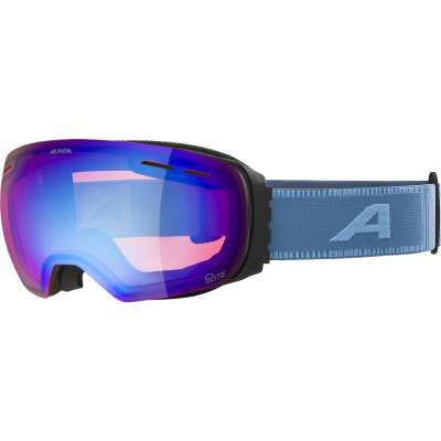 ALPINA Scarabeo S Q OTG-skibril met gespiegelde, contrastversterkende en gepolariseerde OTG-skibril met 100% uv-bescherming voor volwassenen, zwart, eenheidsmaat